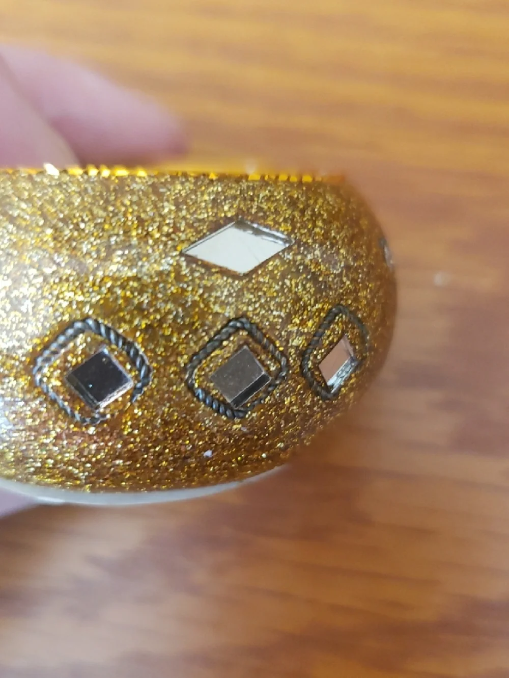 Decorative Glitter Tealight Holders - Gold, Red, Brown